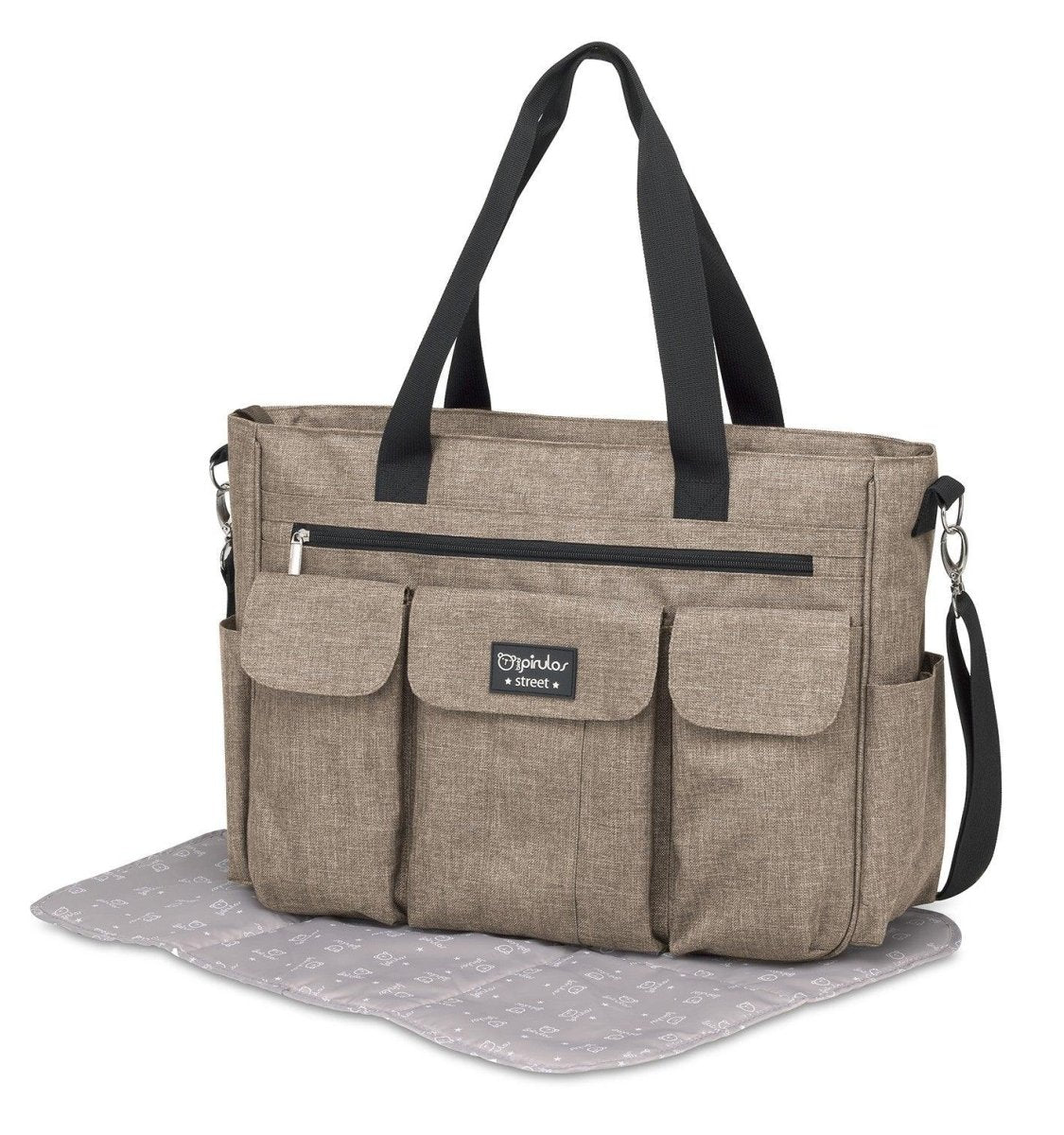 Bolso Gemelar Silla Paseo Bebé Pirulos Carry Denim Lino - Nanetes
